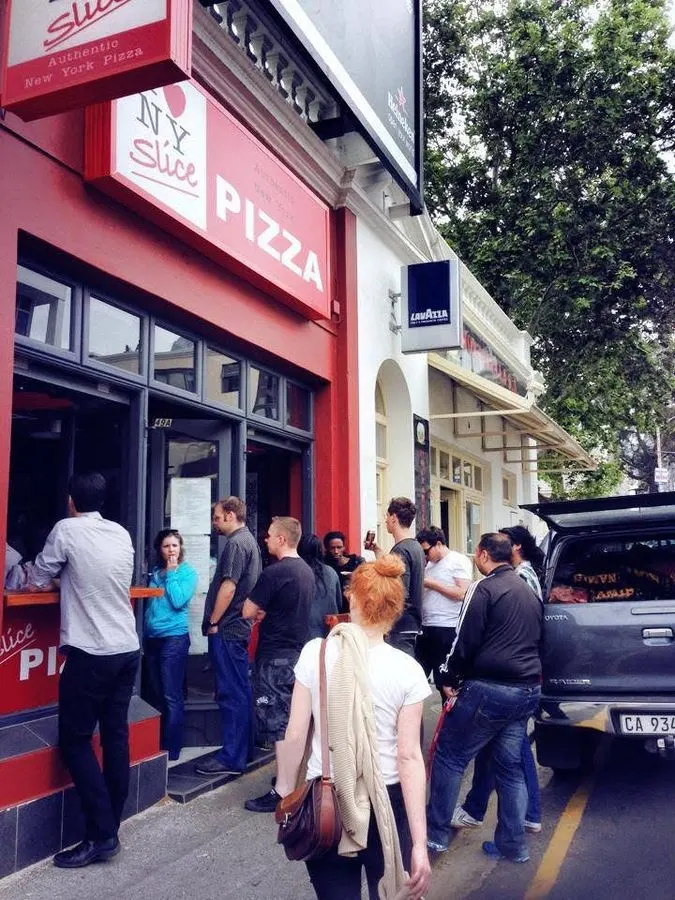 The queue outside the first NY Slice on Kloof Street